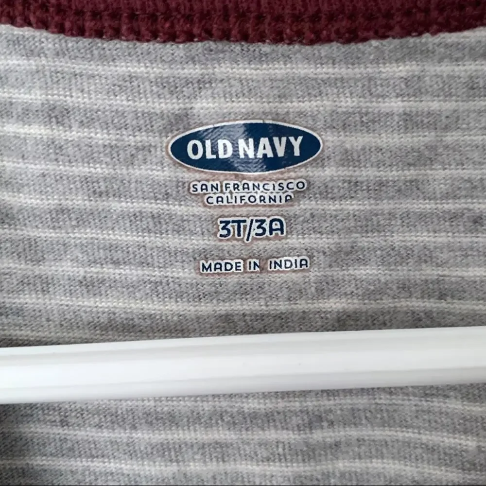 Old Navy Stripe Long Sleeve T-Shirt 3T Grey